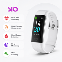 Bracelet intelligent Android 20x3.7mm avec étui en plastique et boucle de sangle en TPU mince, podomètre, fréquence cardiaque, oxygène sanguin, chargement USB