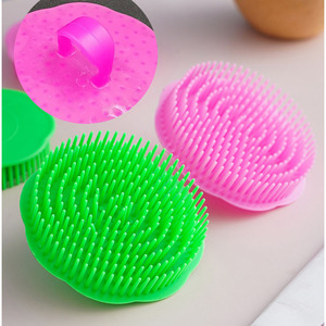 Cepillo para champú con forma de flor de ciruelo, cepillo para champú de goma suave, cepillo para el cuerpo, cepillo para masaje de cabeza, cepillo de plástico para limpieza con champú - Product Image 1