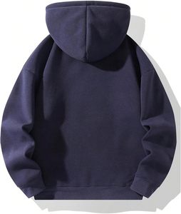 Sudadera con capucha y cremallera de un cuarto para hombre <span class=keywords><strong>ZY</strong></span>, personalizada, informal, de forro polar, manga larga, hombros caídos, holgada, de invierno, 100% algodón, color liso, antiencogimiento - Product Image 2