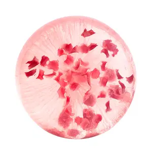 OEM Sakura Pétalos Perfume Baño Botánico Aceites esenciales Jabón Flor de cerezo Jabón Hidratar Suave Blanqueamiento Jabón de cereza