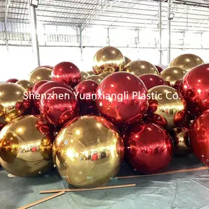 Large Event Decoration Polyvinyl Chloride Inflatable Balloon Party Wedding Gold And Silver Floats Inflatable Mirror Ball