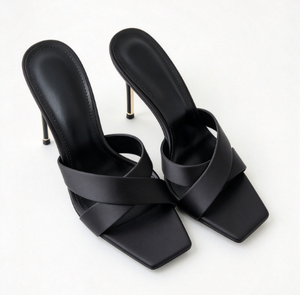 Zapatos de Tacón Alto de 9 cm con Punta Cerrada y Tira Trasera para Mujer, Zapatos de Verano de PU - Product Image 2