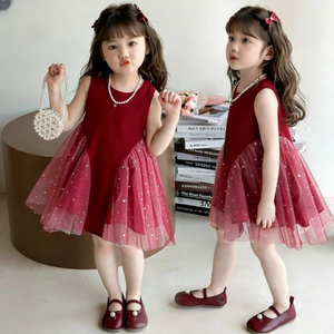 Vestido de Princesa de Tul Color Vino Tinto con Estrellas para Niñas, Vestido de Verano sin Mangas para Niñas, Disfraz para Fiesta de <span class=keywords><strong>Primer</strong></span> Cumpleaños - Product Image 5