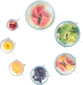Couvre-aliments réutilisables en silicone extensible, couvercles souples en silicone pour bols, récipients, fruits, étanchéité anti-fuite pour le stockage en cuisine - Product Image 1