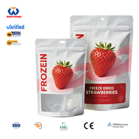 Op maat gedrukte, voedselveilige, hersluitbare, staande ziplock mylar zakken met venster voor snacks & gedroogd fruit verpakkingen