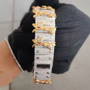 Reloj de Pulsera de Cuarzo de Acero Inoxidable para Hombre, con Diamantes de Moissanita, Brillo Deslumbrante, Artesanía para el Caballero Moderno - Product Image 4