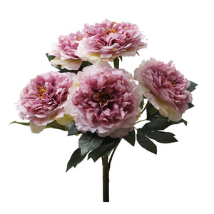 QIHAO Five Headed <b>Peony</b> <b>Artificial</b> Flowers Silk High Simulation Wedding Home Decor - Product Image 5