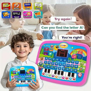 Tablette éducative piano-clavier à piles pour enfants de 3 ans et plus, apprentissage de l'anglais et de l'alphabet avec écran LED - Product Image 3