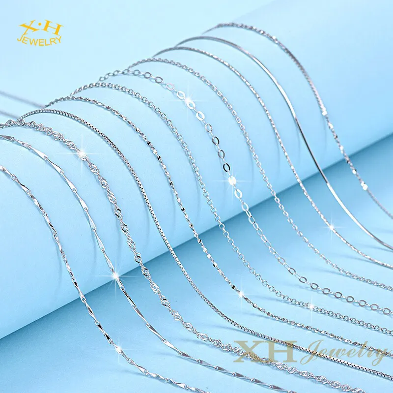 Stokta S925 gümüş zincir takı DIY yılan kutusu kelebek yıldız kablo halat topu