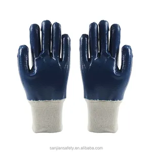 High Quality Blue Nitrile Work Gloves Anti Cutting Working Glove Wholesale Nitrile Industrial Safety Glove