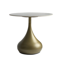 Table de chevet ronde en métal doré, ensemble de meubles traditionnels Vintage, de salon, Design en céramique, table de café
