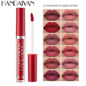 Rouge à lèvres liquide et brillant à lèvres minéral végétalien 12 couleurs, résistant à l'eau, longue tenue, maquillage en gros Han Daiyan - Product Image 2
