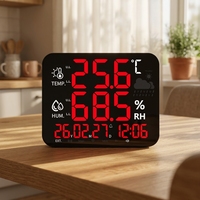 Moniteur de température et d'humidité à affichage LED industriel avec alarme de limite supérieure et inférieure, affichage du calendrier pour la surveillance environnementale OEM