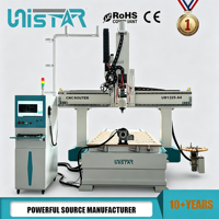 Router CNC de 4 Ejes con Carrusel ATC 1325, con Eje Rotatorio y Cuchilla Oscilante para Cortar y Grabar Madera, Espuma, Cuero y MDF