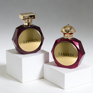 Flacon de parfum irrégulier de haute qualité 100 ml, flacon de parfum en verre métallique vintage de luxe, bouchon magnétique - Product Image 1