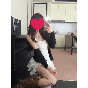 Black Ruffled Sleeveless Bodysuit For Women Short Skirt Solid Color Breathable Summer Wear - Product Image 5
