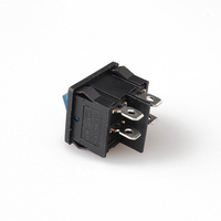 Interruptor Basculante 22x19.5 KCD5-201N con Luz Roja e Iluminación DPST 125V/250V 6A/10A 10000 Ciclos, Carcasa de Latón PA66, Conexión Rápida