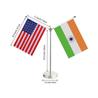 Drapeau de bureau/table promotionnel à livraison rapide en 48h, 100% polyester, logo personnalisé, États-Unis, Inde, portable, anti-rides