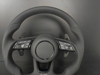 Volant de voiture en cuir perforé en forme de D personnalisé avec levier de vitesses pour VW Golf Passat Tiguan Arteon