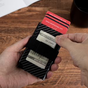 Hot Sale Kartenetui Geldbeutel Herren Slim Minimalist Pop up Credit Card Holder Case Carbon Fiber <b>Smart</b> <b>Wallet</b> With Money Clip - Product Image 4