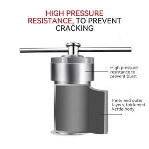 O reator 25ml ~ 500ml químico pequeno de aço inoxidável da síntese hidrotermal é alinhado com a autoclave hidrotermal - Product Image 4