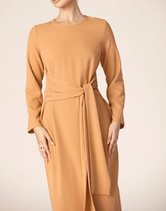 High Quality Wrap and Tie Abaya Women Muslim Dress <strong>Clothing</strong> <strong>Manufacturers</strong> Floor-Length Shiny Satin Abaya Kimono Muslim Dress - Product Image 6