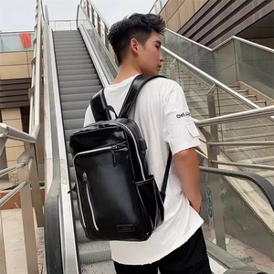 Sac à Dos en <span class=keywords><strong>Cuir</strong></span> PU Imperméable pour <span class=keywords><strong>Homme</strong></span> Sac à Dos Intelligent de <span class=keywords><strong>Luxe</strong></span> pour Ordinateur Portable avec USB Marron Style Fashion Vintage - Product Image 6