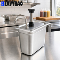 Heavybao Gooseneck SS304 RVS Diepe Pan Sauspomp Condimentdispenser voor Restaurant Fastfood Catering Hotel Keuken