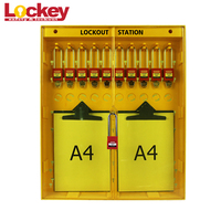 Station de verrouillage et d'étiquetage de sécurité Lockey Combination Big Loto, en matériau PC durable, station de cadenas à 60 cadenas avec couvercle, à clé