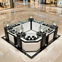 Kios Display Kabinet Logam LED Mewah Modern dengan Etalase Perhiasan Ramah Lingkungan yang Dapat Disesuaikan