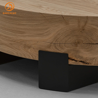 Table basse Ferly 2025, nouvelle collection, meubles de salon, style vintage, bois naturel, ronde ou ovale