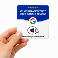 Mini carte NFC QR Code NTAG215 13,56 MHz, étanche, pour avis Google, réseaux sociaux et partage de menus numériques