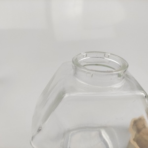 Hexagonal Transparent Glass Bottles 100ml 220ml 380ml Sauce Jam <b>Honey</b> Jars with Wooden Lids" - Product Image 6