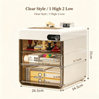 Armoire de rangement de bureau avec verrouillage par mot de passe, organiseur de tiroirs en plastique multicouche, boîte de rangement pour documents A4, pour bureau et maison