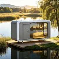 Royalstar F16 - Maison préfabriquée miniature de style européen moderne avec structure en acier, idéale pour le glamping, la capsule spatiale, le bureau, l'hôtel