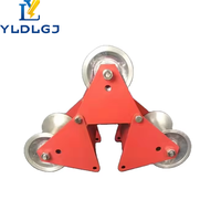 Conjunto de rodillos guía de cable galvanizado de alta resistencia YILI, conectable por cadena, para montaje en suelo, de acero, cóncavo, para cableado en zanjas rectas