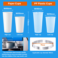 Machine de scellage électrique automatique Wallepac 220V pour sachets de thé à bulles en plastique, petite tasse, remplissage et scellage à la chaleur pour gobelet en papier