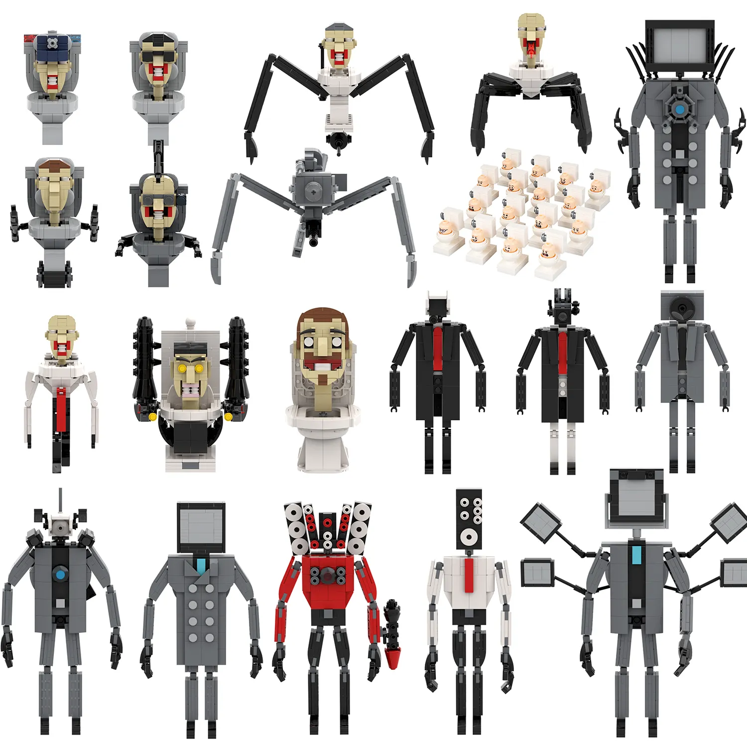 MOC1305-1337 창조적 인 게임 역할 화장실 남자 시리즈 캐릭터 장식 모델 조립 수집 플라스틱 빌딩 블록 어린이 장난감