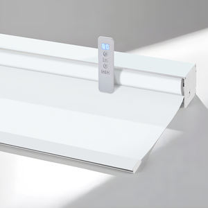 Abat-jour à rouleau électrique automatique intelligent pour intérieur/extérieur Tissu occultant Télécommande Polyester Slat Home Windows Couleur noire - Product Image 6