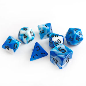 מפעל באיכות גבוהה מותאם אישית סיטוני 7 יח 'פלסטיק קוביות פולידרל d4 d6 d8 d10 d12 d20 d % 16 מ "מ אקריליק dnd - Product Image 4