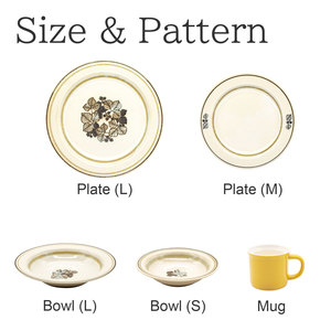 Retro Style Anyware Feuille Aito Seisakusho 2-Piece Plate Bowl <b>Mug</b> Japanese <b>Porcelain</b> Ceramic Dinnerware Set Home Restaurant Use - Product Image 5