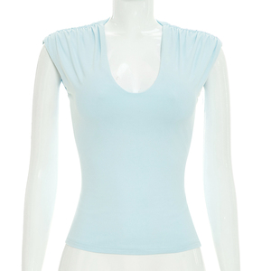 Viviblook Q26TP053 Chaleco de Mujer Más Vendido, Nuevo Modelo de Verano, Casual, Ajustado, Sin Mangas, Color Sólido - Product Image 3