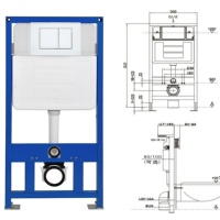 Citerne encastrée pour toilettes suspendues, réservoir à double chasse économiseur d'eau avec cadre pour salle de bain WC à domicile et hôtel