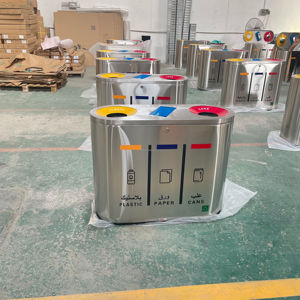 Grande contenitore per rifiuti commerciali in <span class=keywords><strong>metallo</strong></span> per esterni 3-4 vano contenitore per rifiuti in acciaio inossidabile - Product Image 5