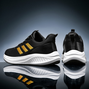 Chaussures de sport avec trois bandes, design popcorn, semelle en plaque de carbone, modèle outdoor, surface en mesh respirant, chaussures tendance - Product Image 2
