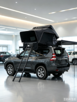 Tente de toit de voiture tout-terrain 4x4 en aluminium imperméable pour 2 à 4 personnes, ouverture latérale, coque rigide, tente de toit RTT