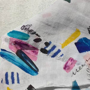 Tela de <span class=keywords><strong>lino</strong></span> estampada digital para <span class=keywords><strong>ropa</strong></span>, suave, personalizada, verano, 100% - Product Image 5