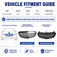 Calandre avant pour Mercedes Benz Classe E W212, barre chromée, grille noire, remplacement 2009-2016 E200 E250 E350, ajustement direct approuvé