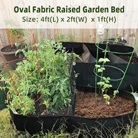 Sacs de culture surélevés en tissu pour jardin, grands bacs ovales pour légumes, pommes de terre, fleurs, tomates, sac de plantation à 2 compartiments