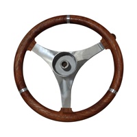 Volant de bateau FOYO de qualité supérieure en teck et acier inoxydable 304, 15,5 pouces, 5 branches, directement de l'usine
